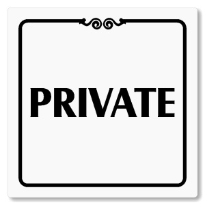 Private, 80x80mm, bílá, Texas